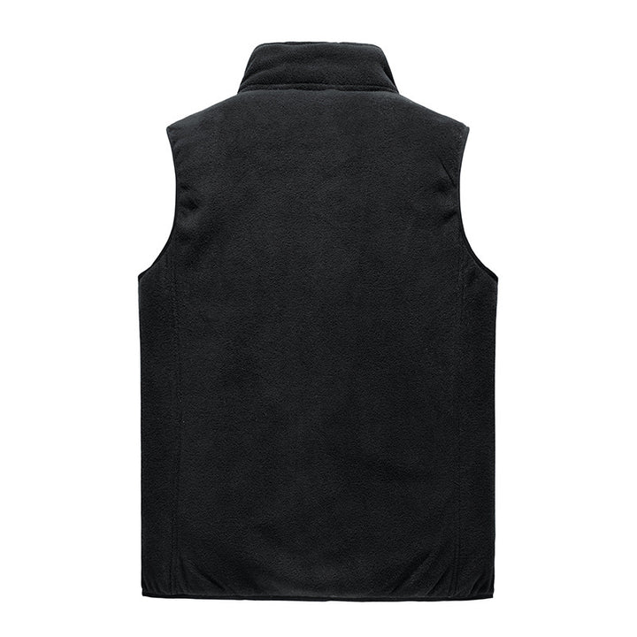 Herren Wärmende Fleece-Thermoweste mit dichter Sherpa‑Fütterung und Hochkragen Drune