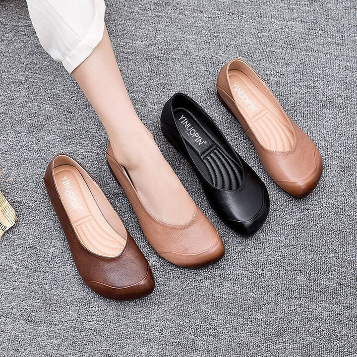 Damen klassische Ballerinas mit ergonomischem Fußbett und rutschfester Sohle Drune