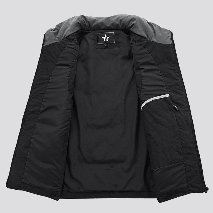 Herren Gepolsterte Utility-Weste mit Mehrfach-Taschen und Badge‑Patches Drune