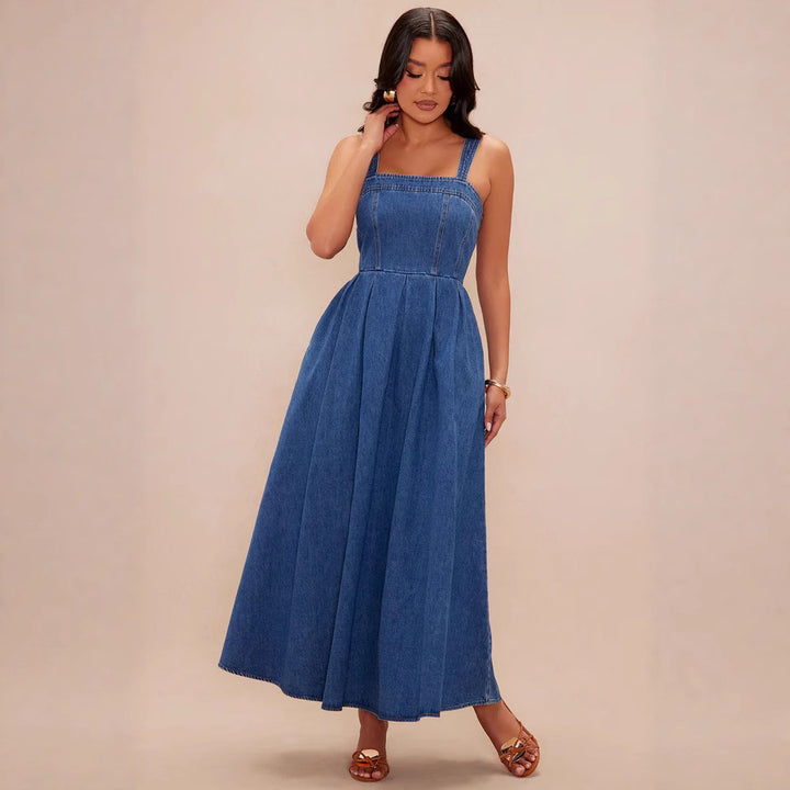 Damen Maxikleid mit schmalen Trägern und elegantem Schnitt Drune