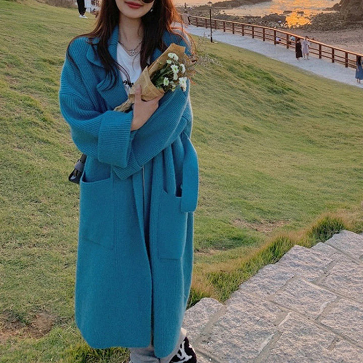Damen Modische Langstrickjacke mit großzügigen Taschen und lässigem Schnitt Drune