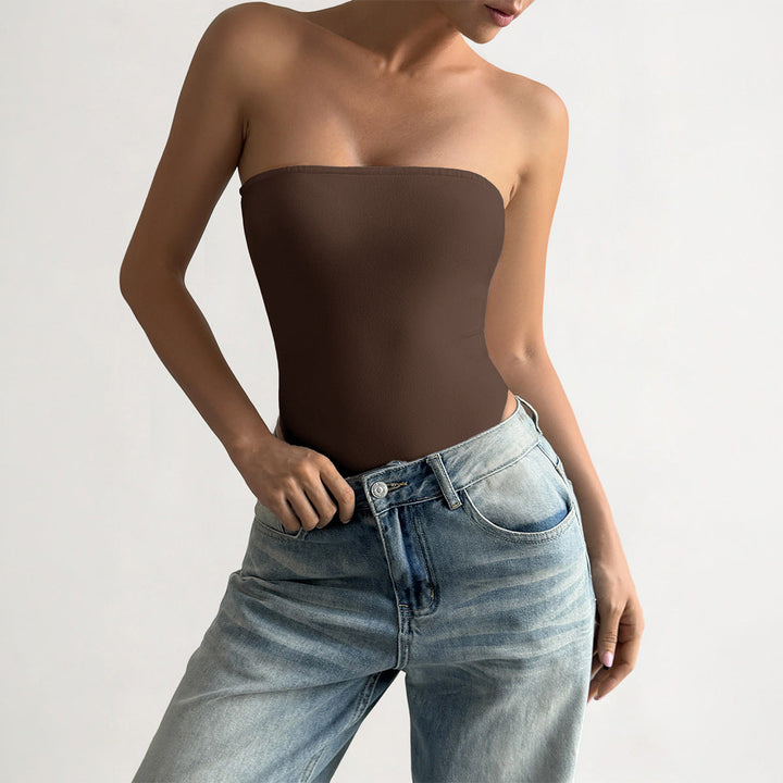 Damen Bandeau-Bodysuit aus elastischem Material mit figurfreundlichem Schnitt Drune