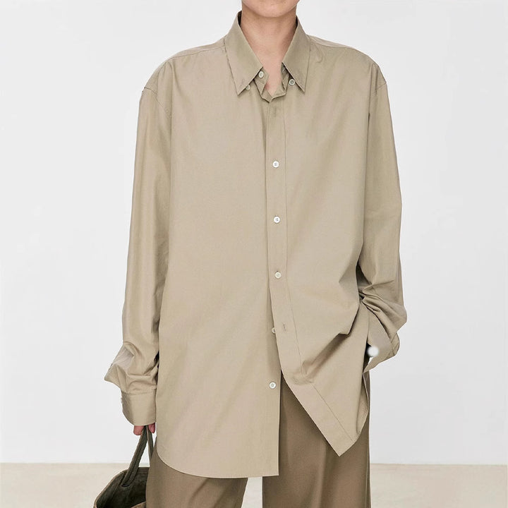 Damen elegante oversized Bluse mit klassischen Knopfdetails Drune