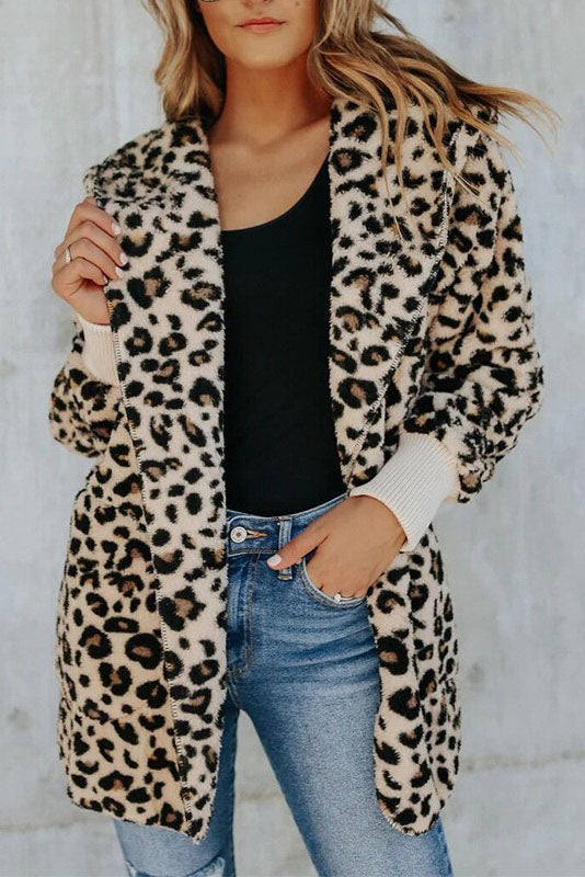 Drune | Entscheidungen Brauner Leopard Teddy Mantel