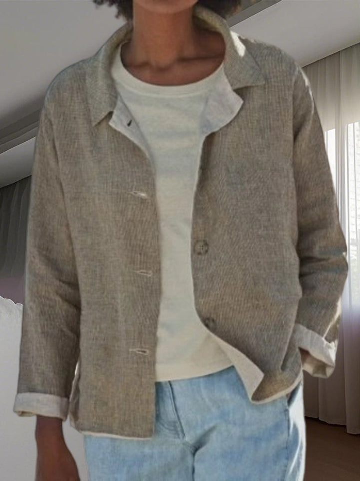 Damen Leichte Überwurfjacke mit strukturiertem Webmuster Drune