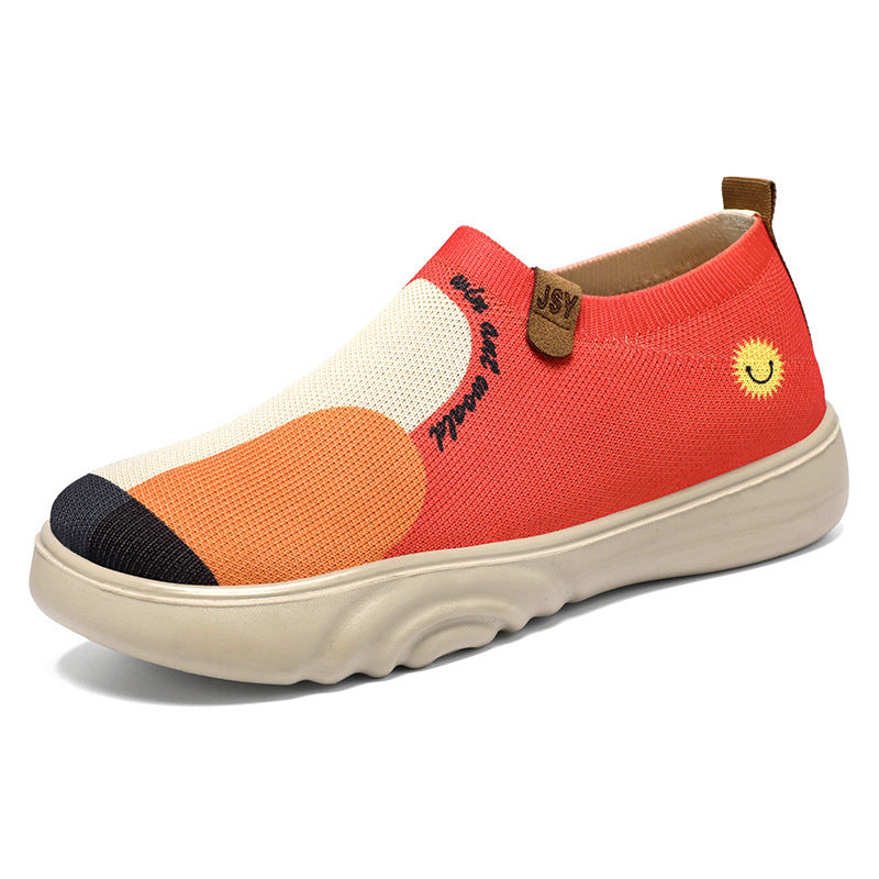 Damen Modische Slip-On Sneakers mit atmungsaktiver Netzkonstruktion und einzigartigem Design Drune