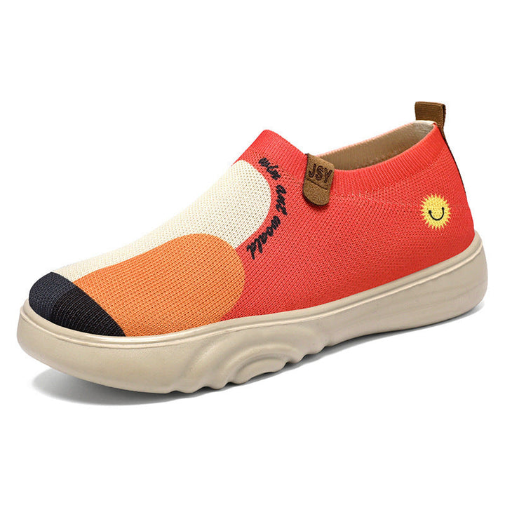 Damen Modische Slip-On Sneakers mit atmungsaktiver Netzkonstruktion und einzigartigem Design Drune