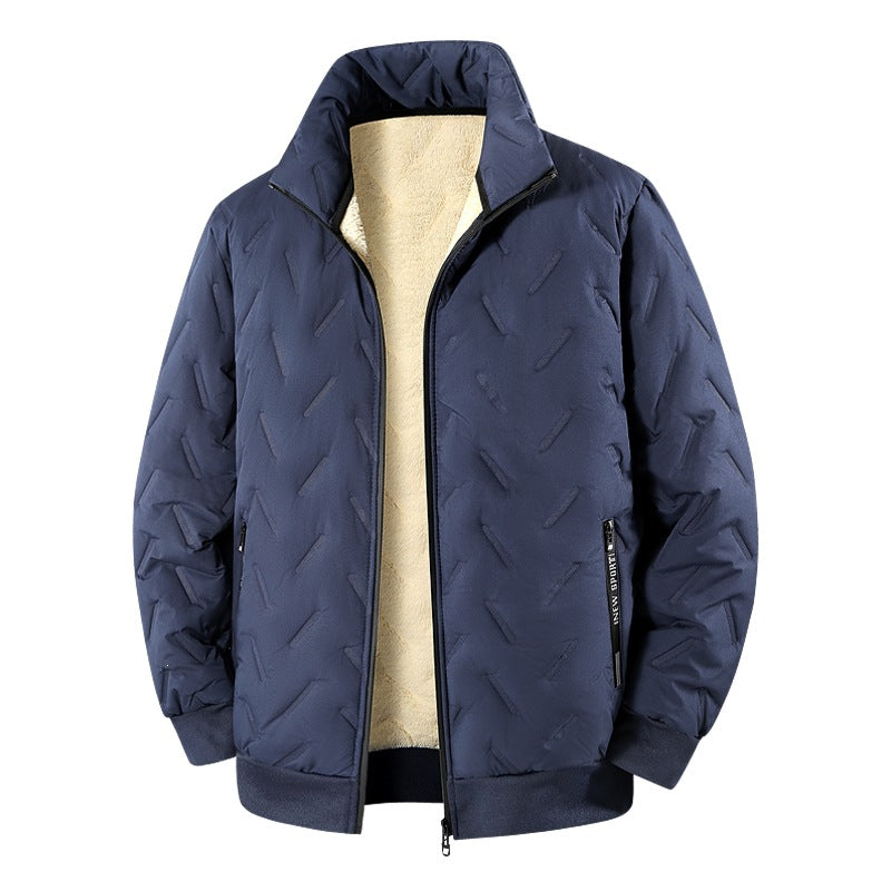 Herren Wattierte Jacke mit Teddyfutter, Stehkragen & Reißverschluss Drune