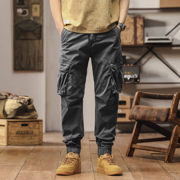 Herren Cargo-Jogginghose im Utility-Style mit verstärkten Klappentaschen und elastischem Saum Drune