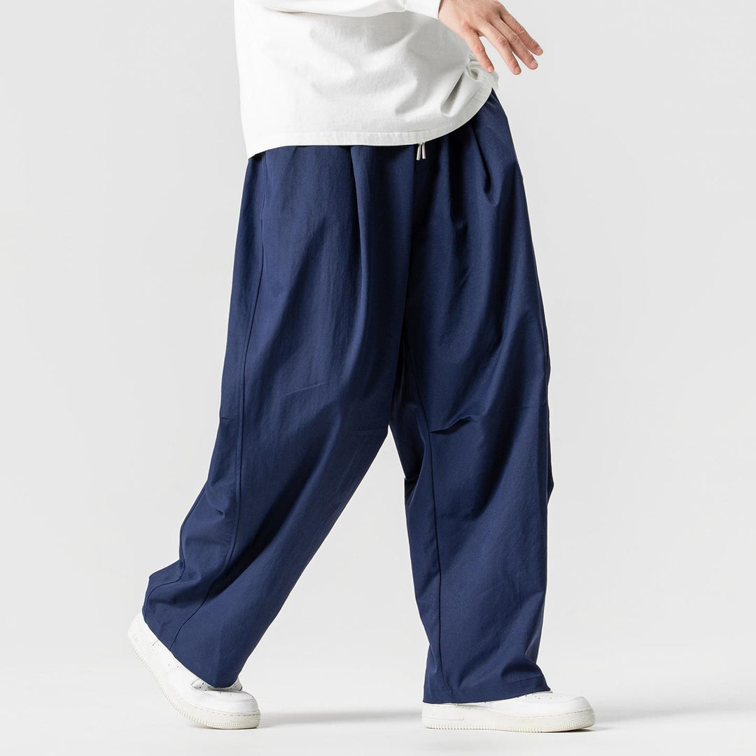 Herren Locker geschnittene Plissee-Ballonhose mit Tunnelzug Drune