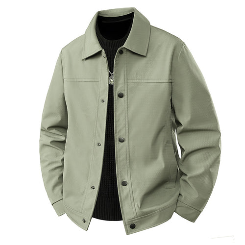Herren Leichte Übergangsjacke im Worker-Stil mit mikrostrukturierter Twill-Optik und Druckknopfleiste Drune