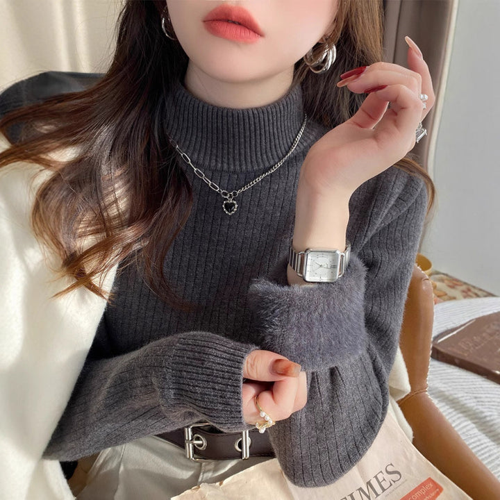 Damen Pullover mit Rollkragen und luxuriösem Flauschsaum Drune