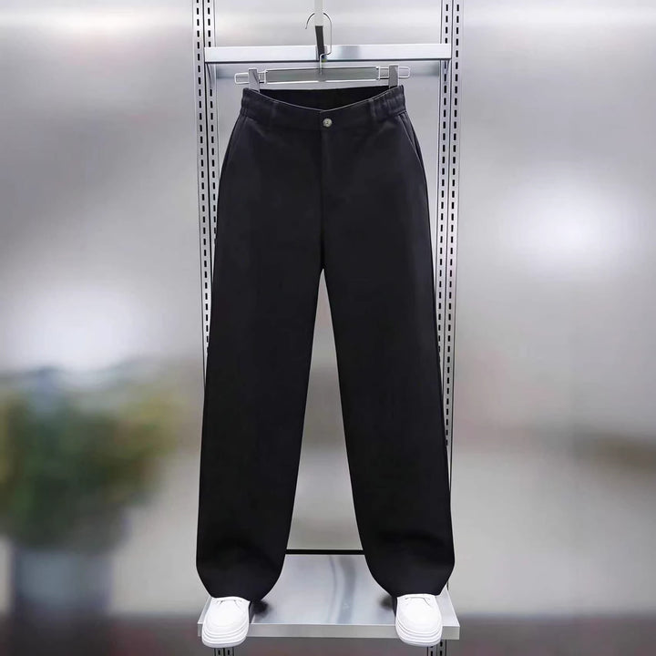 Herren Weite Twillhose mit hohem Bund, elastischem Rückenbund und geradem Bein Drune