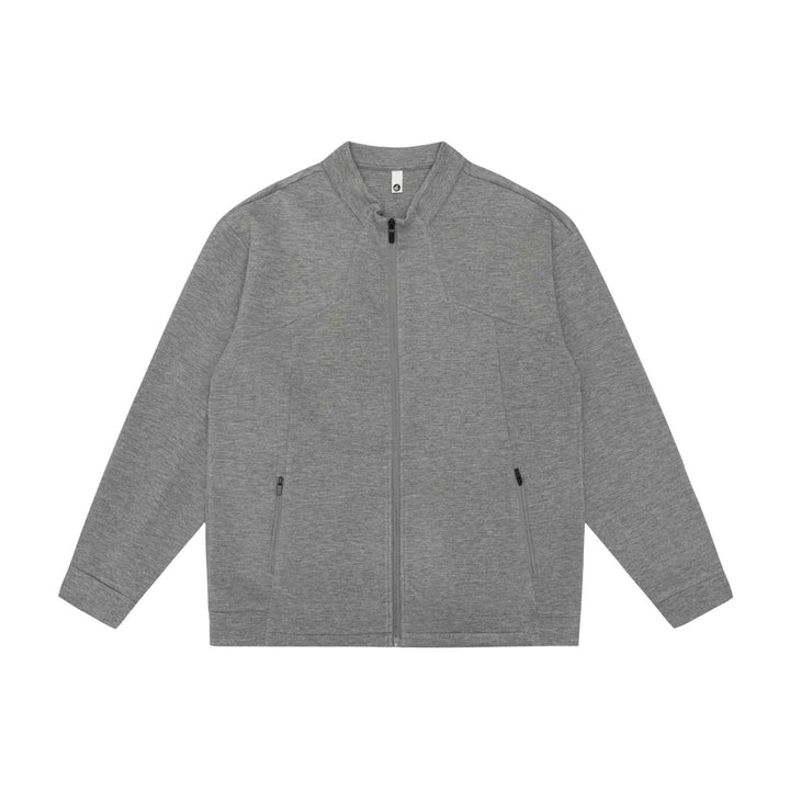 Unisex Oversize Zip‑Jacke aus schwerer Baumwollmischung mit Stehkragen und Reißverschlusstaschen Drune