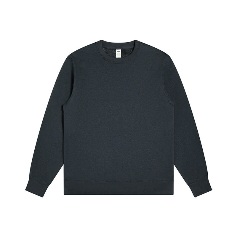 Unisex Minimalistisches Baumwoll-Sweatshirt mit Rundhals, Rippbündchen & Relaxed Fit Drune