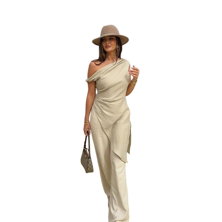 Damen asymmetrisches Wickeltop Drune