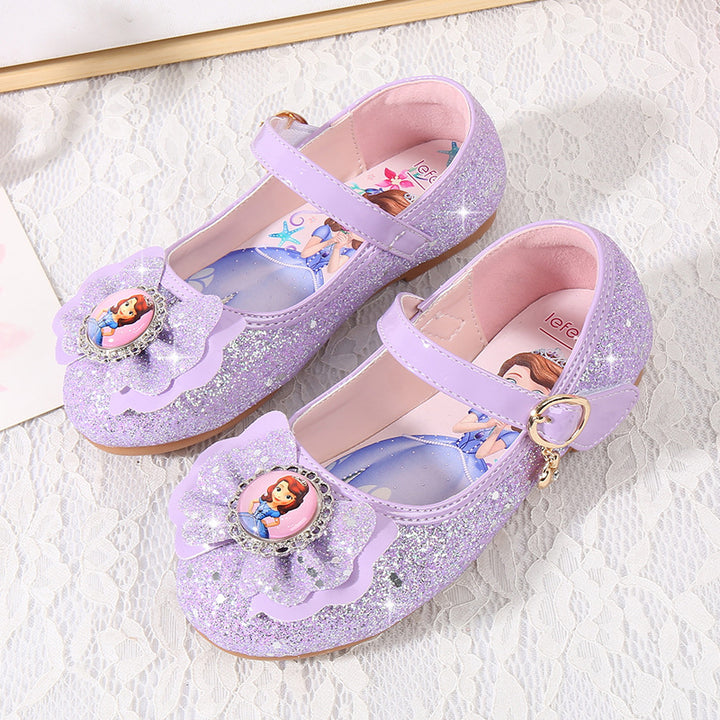 Mädchen Ballerinas mit Glitzer und Schleifenapplikation Drune