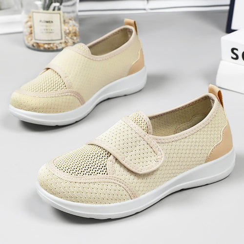 Damen Bequeme Slip-On Sneakers mit verstellbarem Klettverschluss und atmungsaktiver Obermaterial Drune