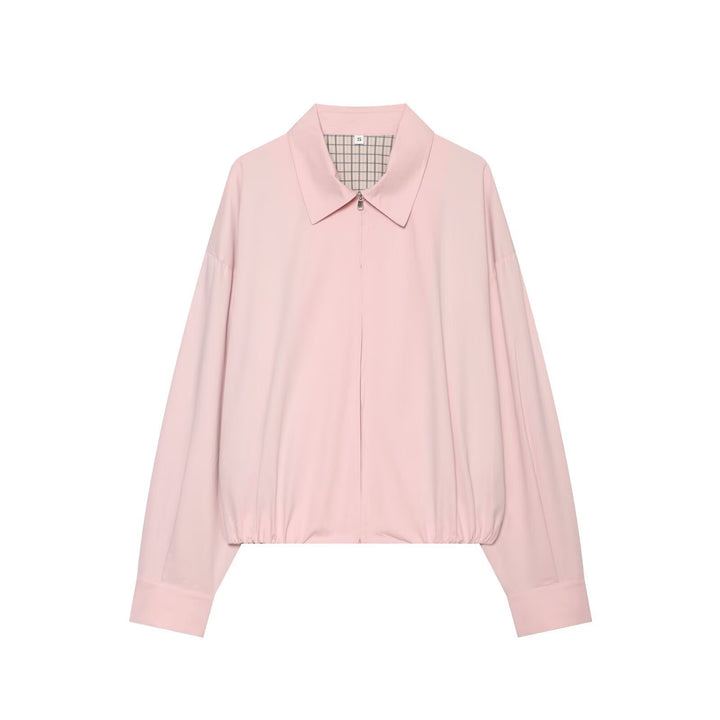 Damen Leichter Cropped‑Blouson mit Hemdkragen, verdecktem Reißverschluss und elastischem Saum Drune