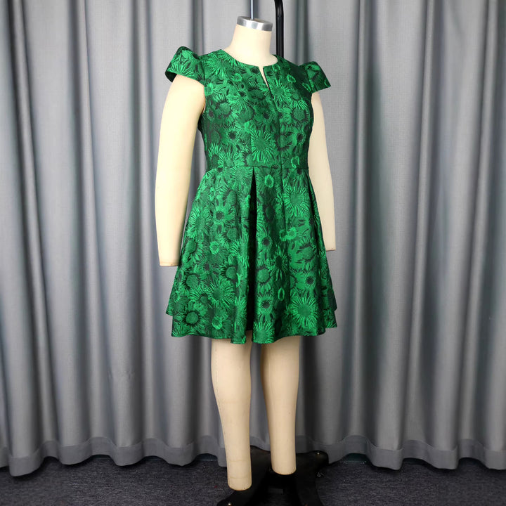 Damen Elegantes A-Linien Kleid mit floralem Muster Drune