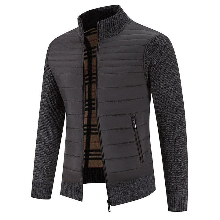 Herren Steppjacke mit modernem Strickärmeln und hohem Kragen Drune