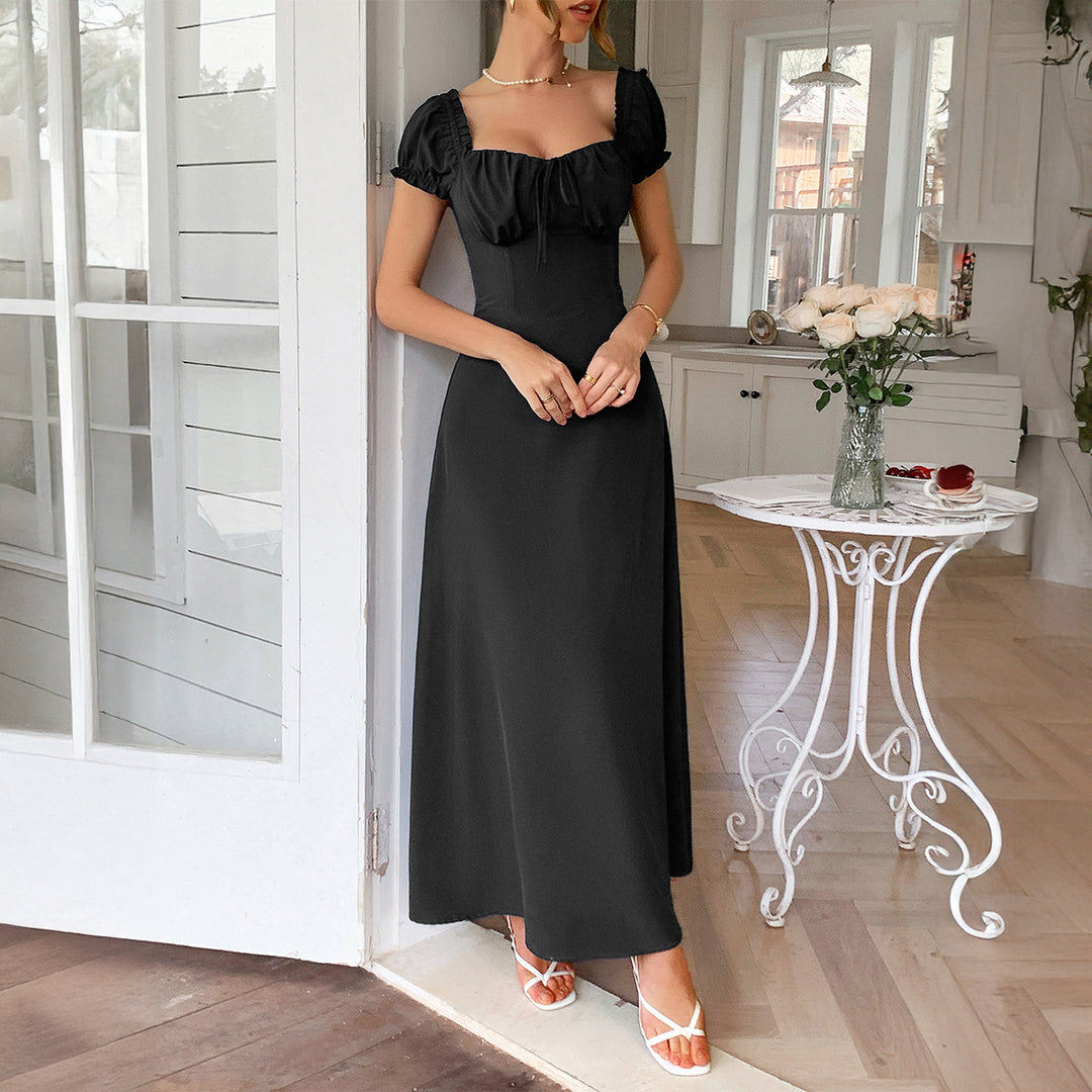 Damen Maxi-Kleid mit charmanten Rüschendetails und schmeichelndem Schnitt Drune