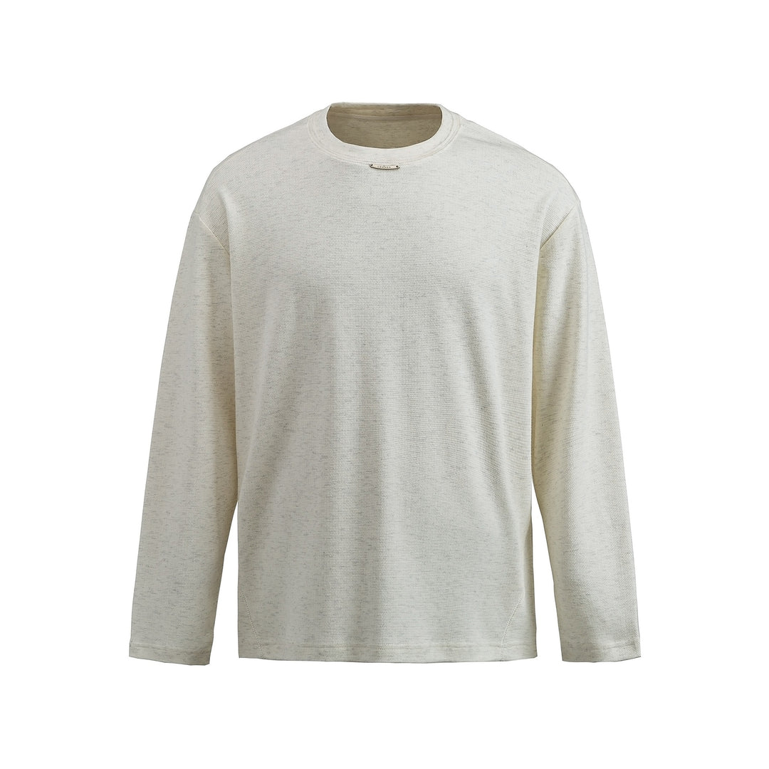 Damen Feinstrick‑Sweatshirt mit Strukturstrick, Rundhalsausschnitt und weiter Passform Drune