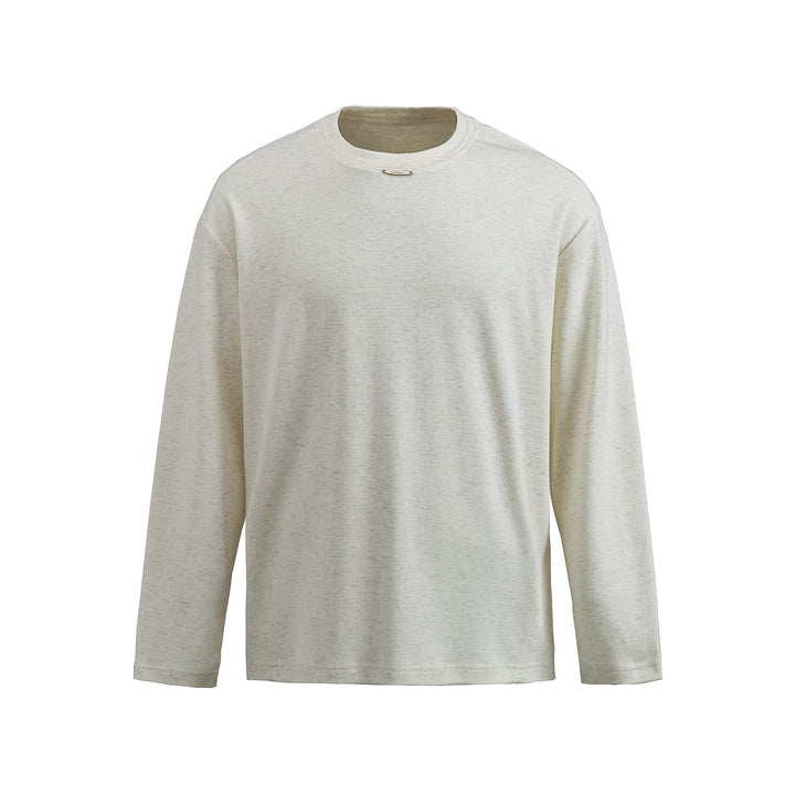 Damen Feinstrick‑Sweatshirt mit Strukturstrick, Rundhalsausschnitt und weiter Passform Drune
