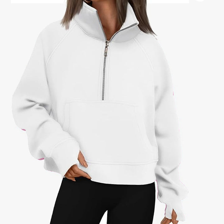 Damen Sportlicher Hoodie mit hohem Kragen Drune