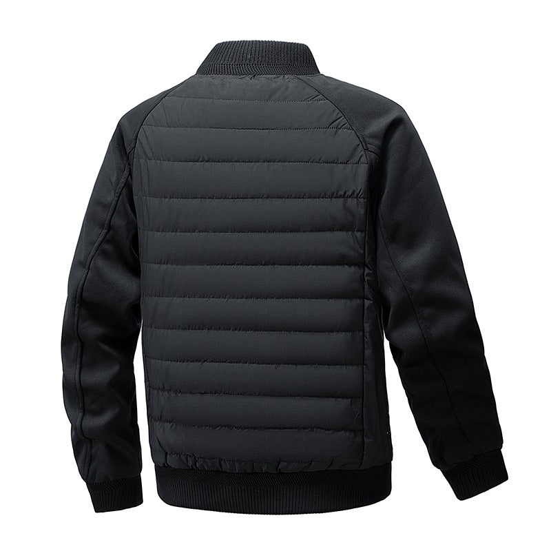 Herren Gepolsterte Stepp-Bomberjacke mit Raglanärmeln, Rippbündchen & Reißverschluss Drune