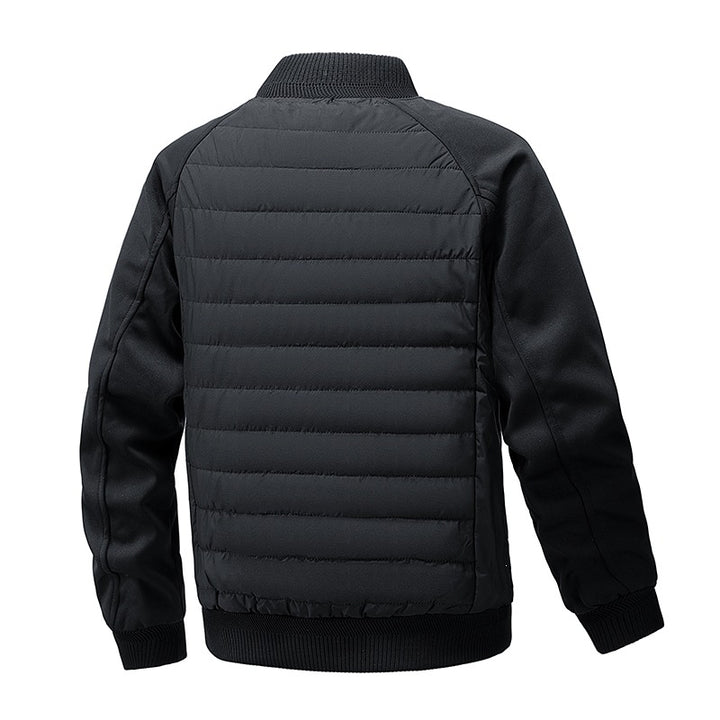 Herren Gepolsterte Stepp-Bomberjacke mit Raglanärmeln, Rippbündchen & Reißverschluss Drune