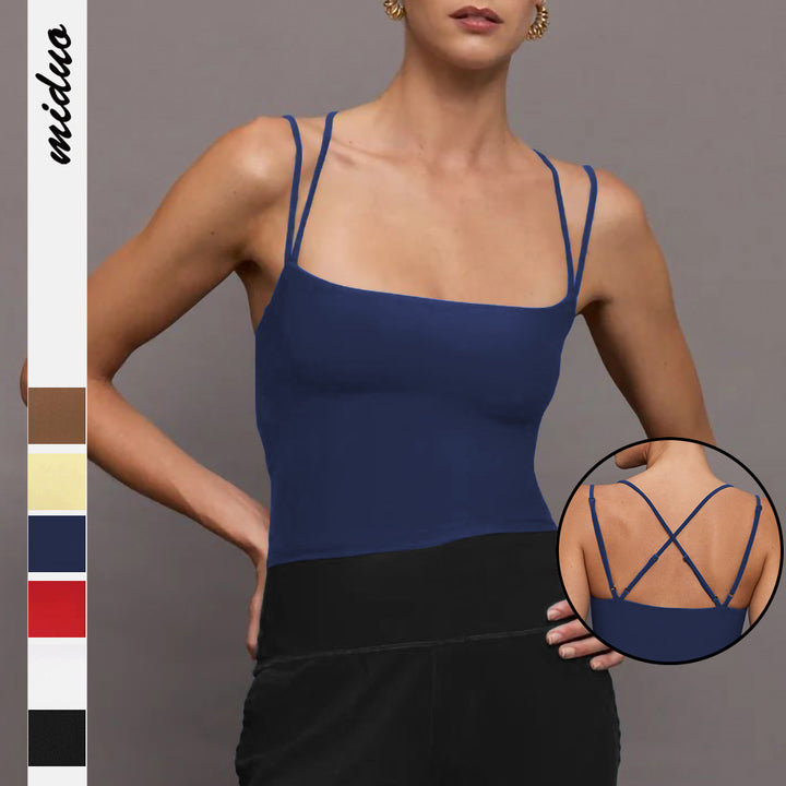 Damen Spaghettiträger Top mit eleganter Silhouette und figurformendem Schnitt Drune