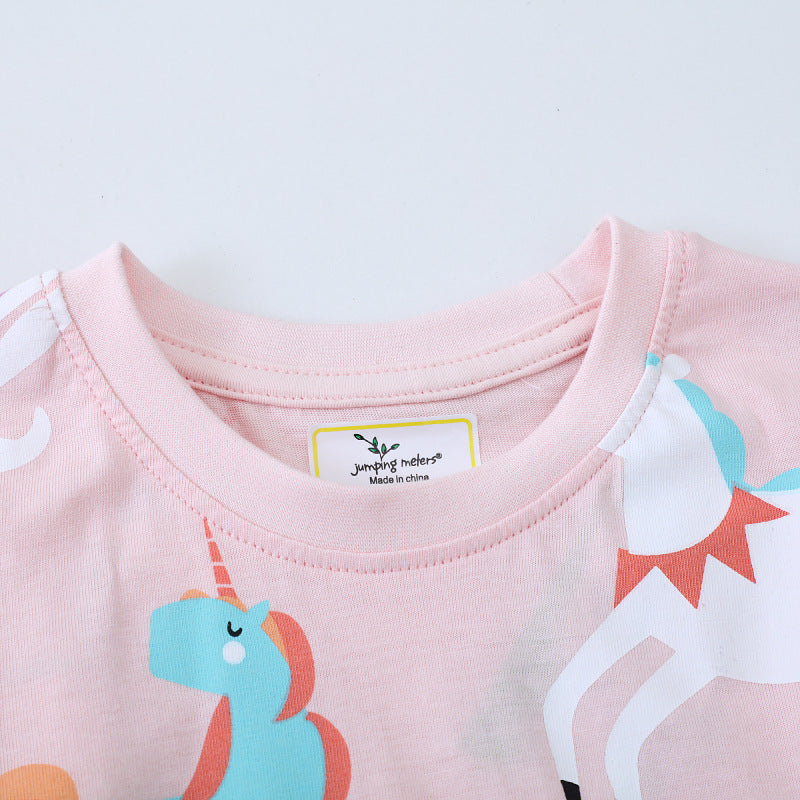 Mädchen T-Shirt mit buntem Einhorn-Design Drune