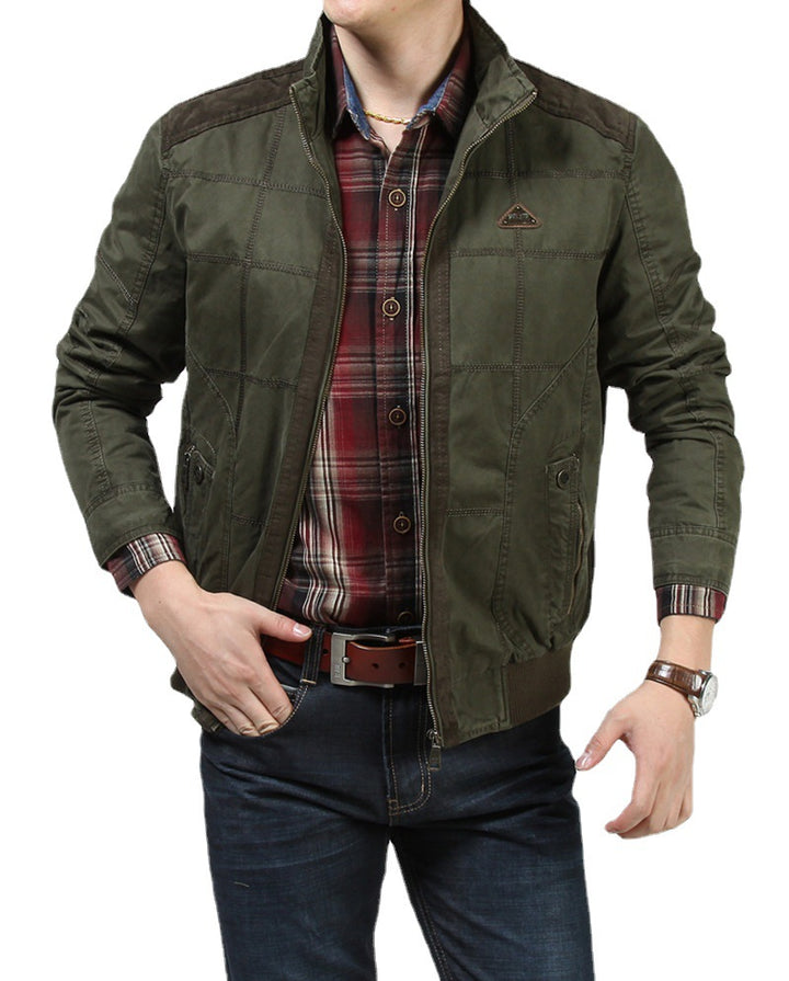 Herren Utility-Bomberjacke mit gesteppter Optik, Reißverschluss und Rippbündchen Drune
