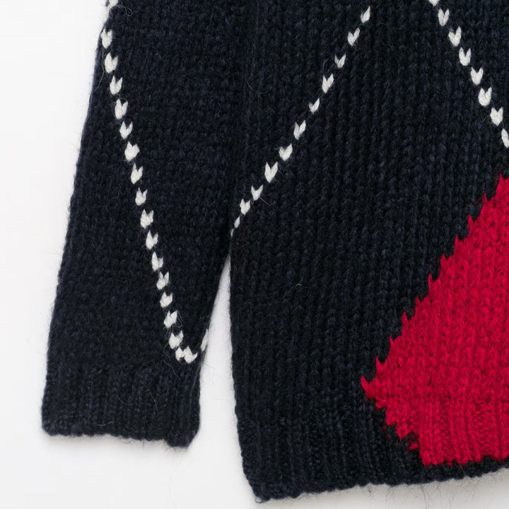 Damen Grobstrick-Pullover mit Argyle‑Muster und Oversize‑Schnitt Drune