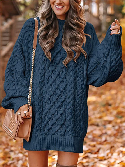 Damen Grobstrickpullover mit überschnittenen Schultern und elegantem Zopfmuster Drune