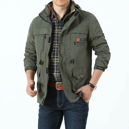 Herren Fieldjacke im Utility‑Stil mit Kapuze und Multifunktions‑Taschen Drune