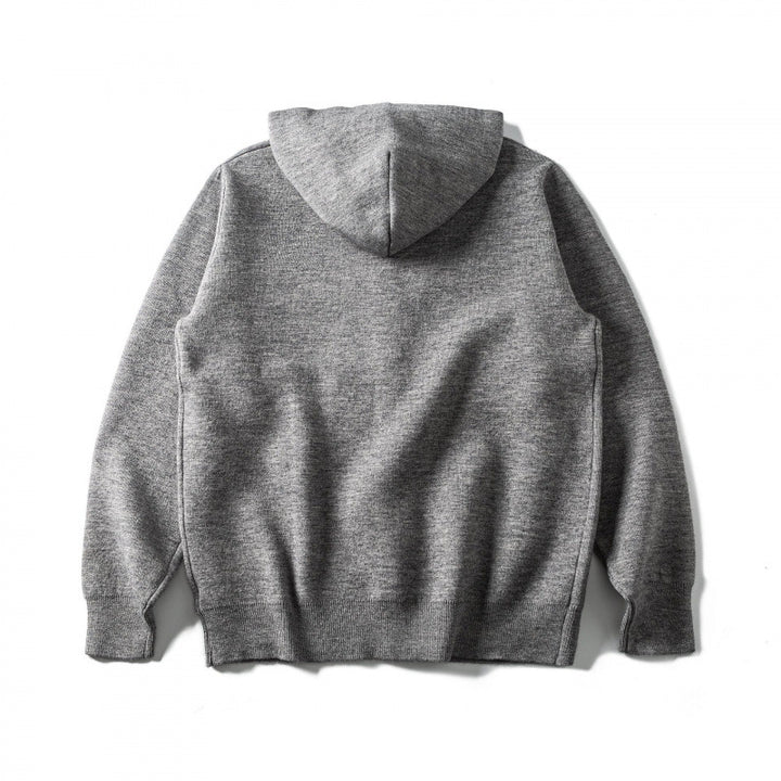 Unisex Kapuzen-Strickcardigan mit durchgehender Knopfleiste und gerippten Abschlüssen Drune