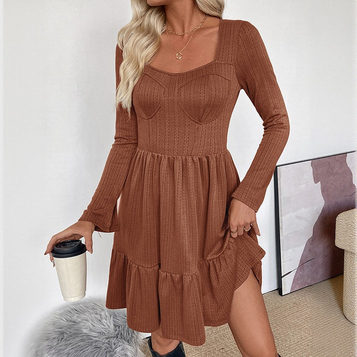 Damen Fließendes Rüschenkleid Drune
