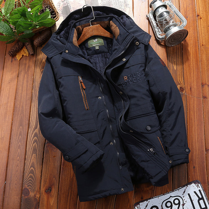 Herren Wetterfeste Fleecejacke mit abnehmbarer Kapuze Drune