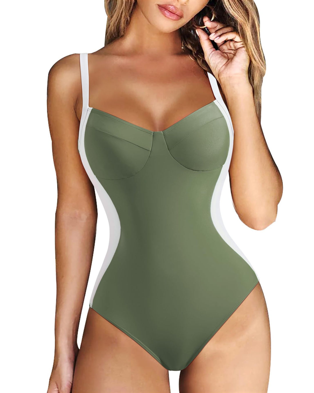 Damen eleganter Badeanzug mit wohltuendem V-Ausschnitt Drune