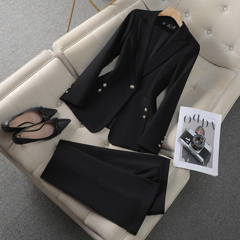 Drune | Blazer Satz Taillierte Passform Klassische Revers Formeller Stil