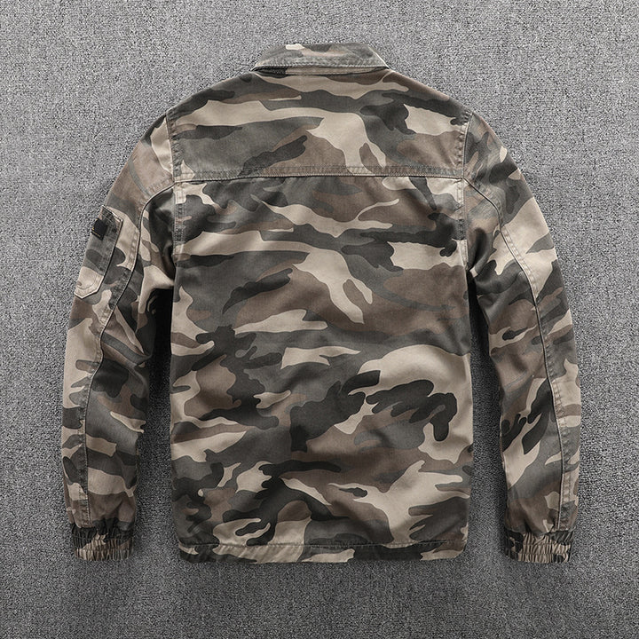 Herren Utility-Blouson im Camouflage-Muster mit Reißverschluss und Armzippertasche Drune
