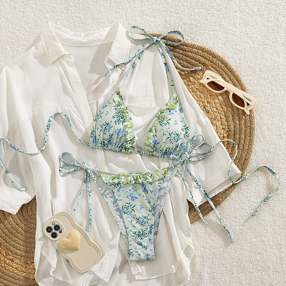 Damen Triangel-Bikini mit verspielten Bindebändern Drune