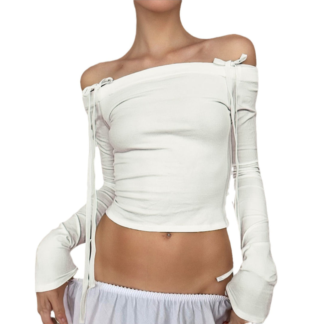 Damen eleganter Choker mit floralen Details und Satinband Drune