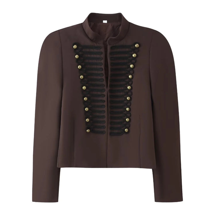 Damen Kurzjacke im hussareninspirierten Design mit Stehkragen und Zierkordeln Drune