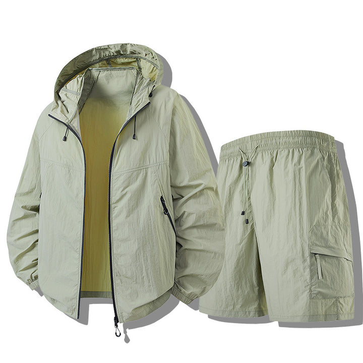 Herren Wetterfeste Funktionsjacke mit Leichtgewicht Shorts