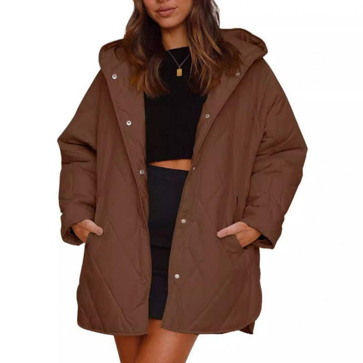 Damen warme Steppjacke mit Kapuze Drune