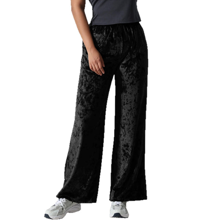 Damen Velours-Hose mit weitem Bein, Tunnelzug und Eingrifftaschen Drune