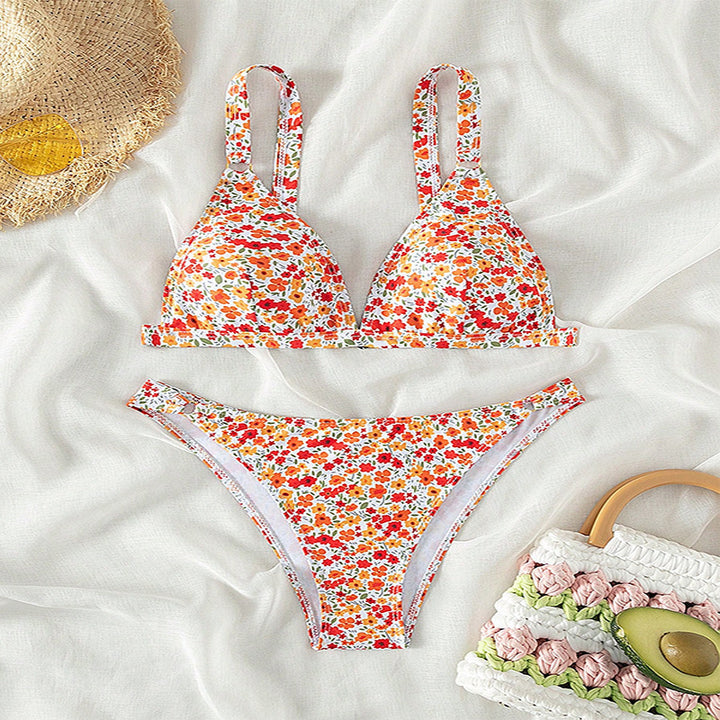 Damen Triangel-Bikini mit floralem Muster Drune